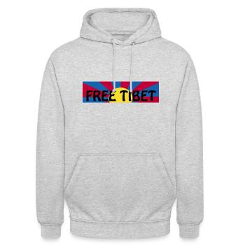free tibet - Unisex Hoodie - light heather grey - Front - Alina (178cm) & Michal (187cm)