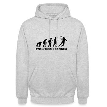 Evolution Handball - Unisex Hoodie - Hellgrau meliert - Vorne - Alina (178cm) & Michal (187cm)
