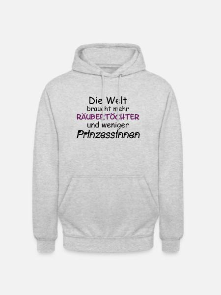 Räubertöchter Prinzessinnen Tochter - Unisex Hoodie - Hellgrau meliert
