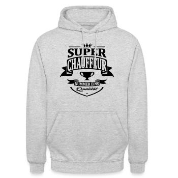 chauffeur nummer eins - Unisex Hoodie - Hellgrau meliert - Vorne - Alina (178cm) & Michal (187cm)
