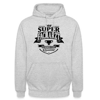 facharzt nummer eins - Unisex Hoodie - Hellgrau meliert - Vorne - Alina (178cm) & Michal (187cm)