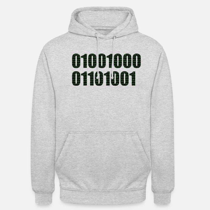 Binary code "Hi" - Unisex Hoodie - light heather grey