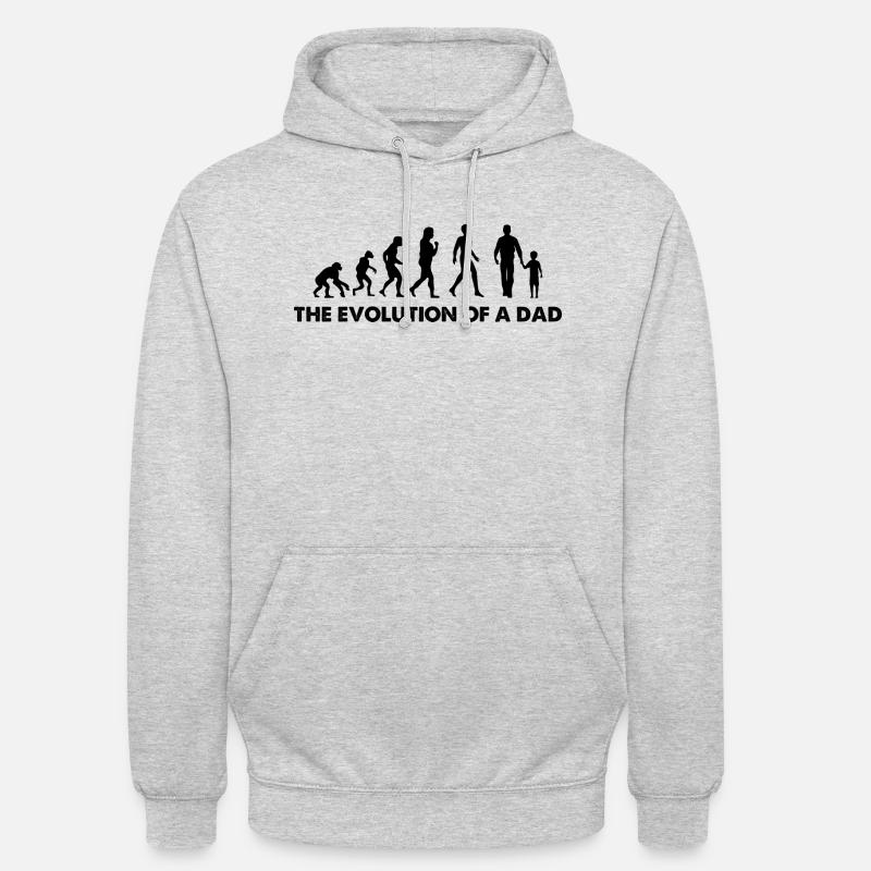 L’évolution d’un père - Sweat-shirt à capuche unisexe - gris clair chiné