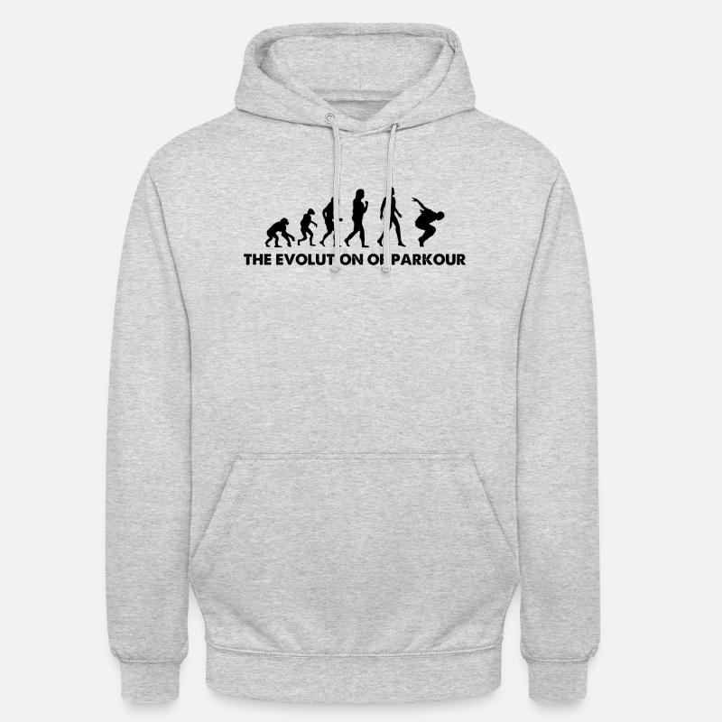 L’évolution du parkour - Sweat-shirt à capuche unisexe - gris clair chiné