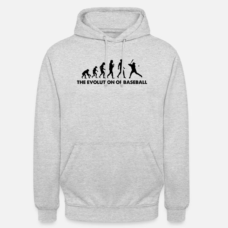 L’évolution du baseball - Sweat-shirt à capuche unisexe - gris clair chiné