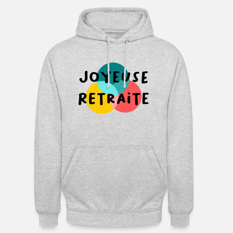 RETRAITE. BONNE RETRAITE. JOYEUSE RETRAITE - Sweat-shirt à capuche unisexe - gris clair chiné