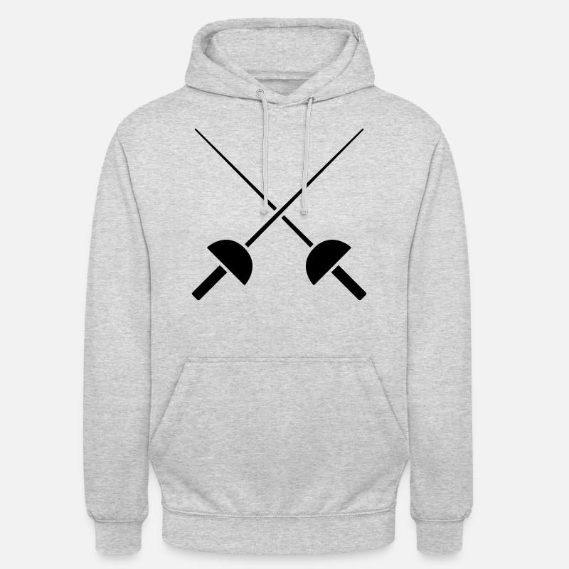 fechten - Unisex Hoodie - Hellgrau meliert