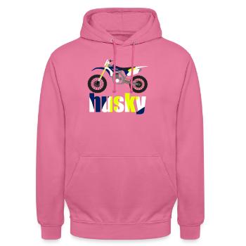 Husky Enduro Cross Geschenk Geschenkidee - Unisex Hoodie - Pink - Vorne - Alina (178cm) & Michal (187cm)