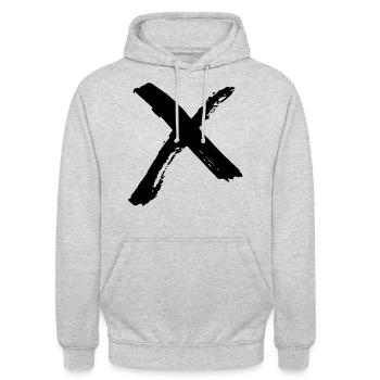 Cross symbol - Unisex Hoodie - light heather grey - Front - Alina (178cm) & Michal (187cm)