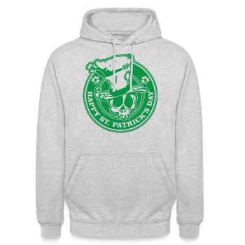 Happy St. Patrick's day - Sweat-shirt à capuche unisexe - gris clair chiné - Devant - Alina (178cm) & Michal (187cm)