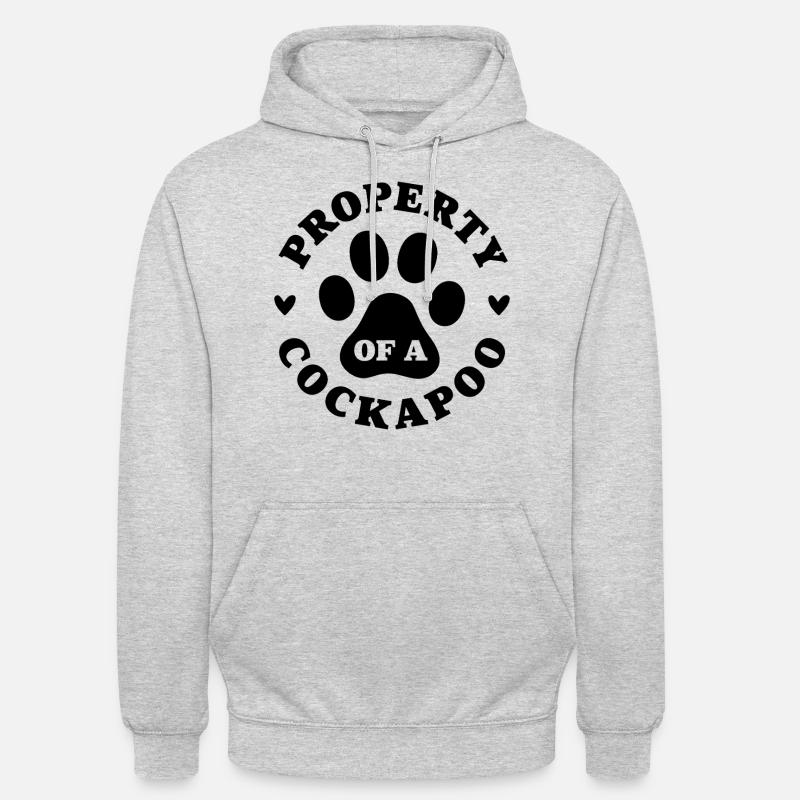 Propriété d’un Cockapoo - Sweat-shirt à capuche unisexe - gris clair chiné