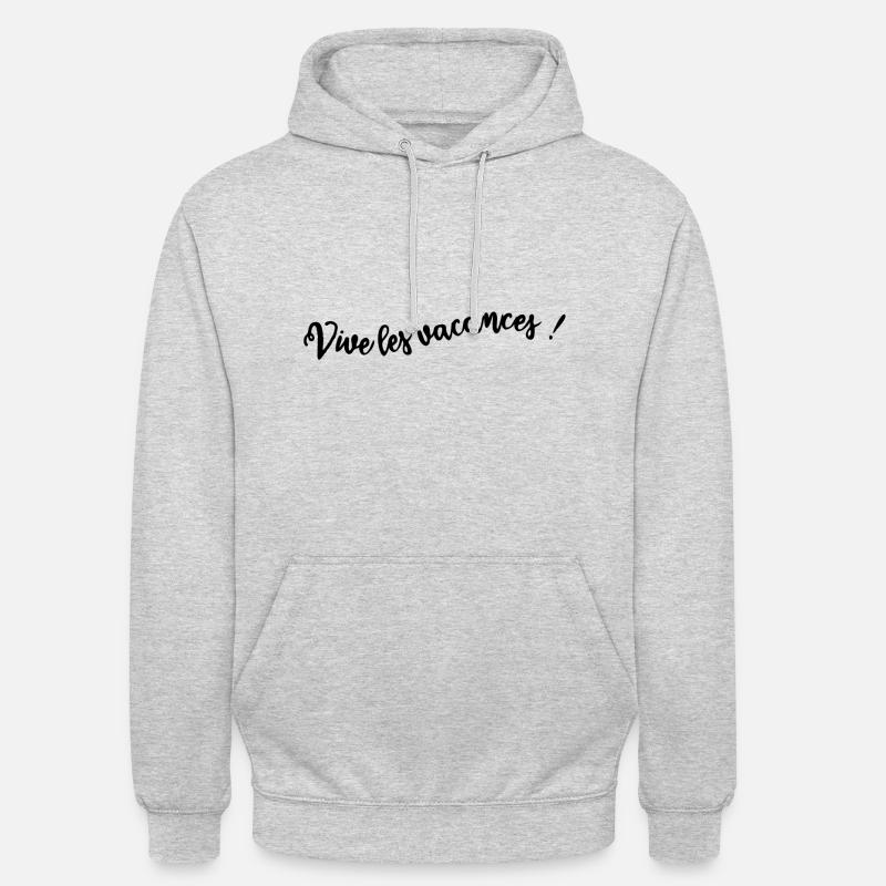 VIVE LES VACANCES. VACANCES. BONNES VACANCES - Sweat-shirt à capuche unisexe - gris clair chiné