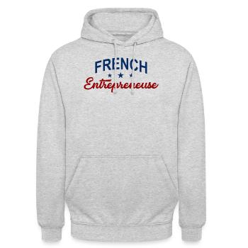 French Entrepreneuse - Sweat-shirt à capuche unisexe - gris clair chiné - Devant - Alina (178cm) & Michal (187cm)