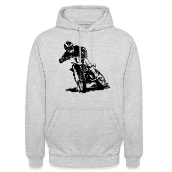 Moto Cross - Motocross - Supercross - Unisex Hoodie - Hellgrau meliert - Vorne - Alina (178cm) & Michal (187cm)