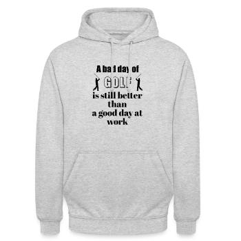 Paroles de golf - Sweat-shirt à capuche unisexe - gris clair chiné - Devant - Alina (178cm) & Michal (187cm)