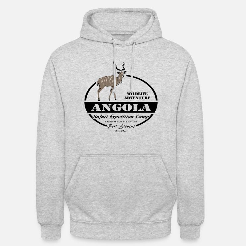 Angola - Antilope Kudu - Sweat-shirt à capuche unisexe - gris clair chiné