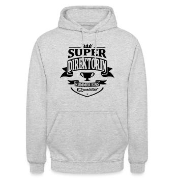 direktorin nummer eins - Unisex Hoodie - Hellgrau meliert - Vorne - Alina (178cm) & Michal (187cm)