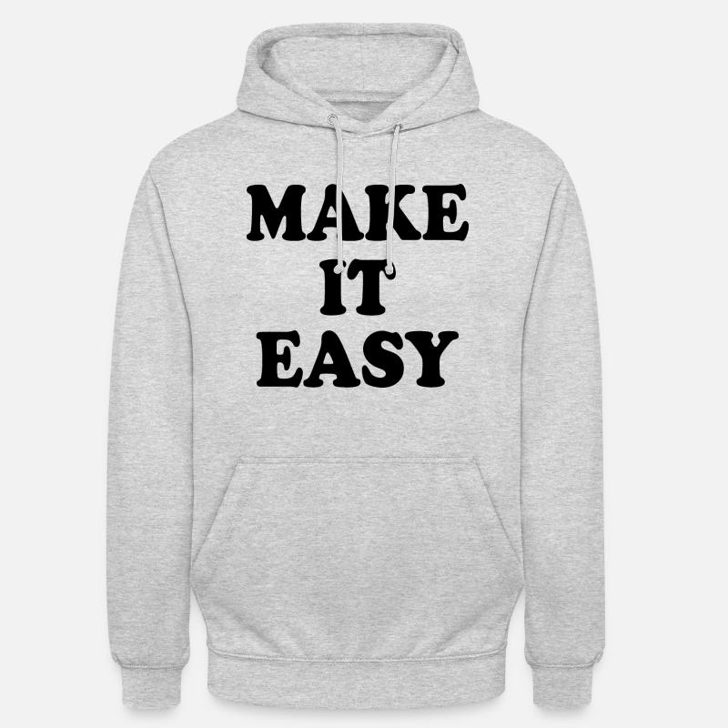 Make it easy - Sweat-shirt à capuche unisexe - gris clair chiné
