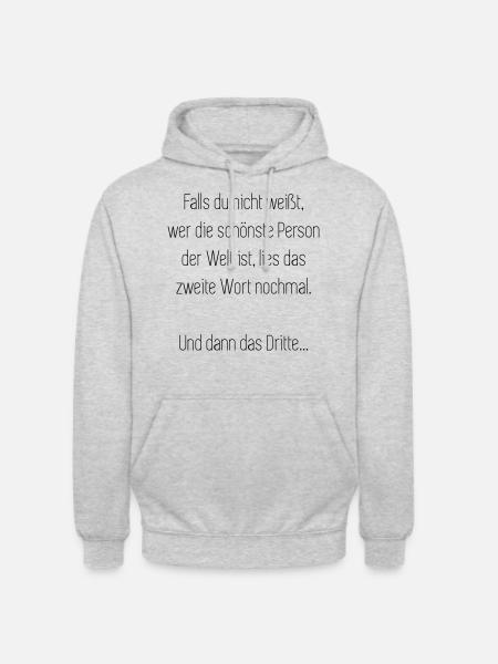 Du NICHT - Unisex Hoodie - Hellgrau meliert