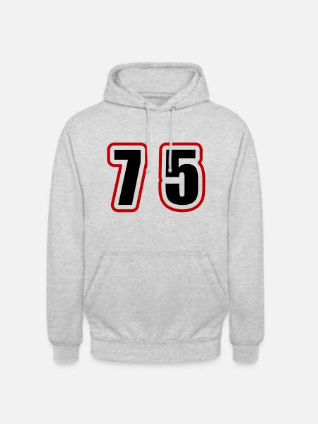 75 Number College - Unisex Hoodie - light heather grey