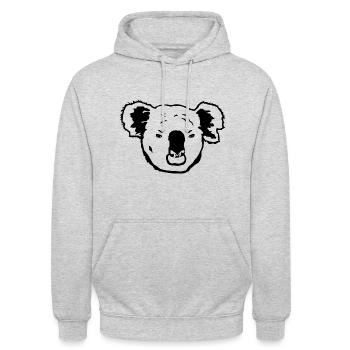 Koala - Koalabär - Unisex Hoodie - Hellgrau meliert - Vorne - Alina (178cm) & Michal (187cm)
