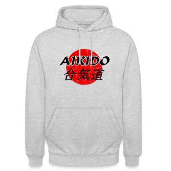 Aikido - Unisex Hoodie - Hellgrau meliert - Vorne - Alina (178cm) & Michal (187cm)