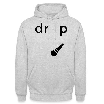 Drop the Microphone Geschenk - Unisex Hoodie - Hellgrau meliert - Vorne - Alina (178cm) & Michal (187cm)