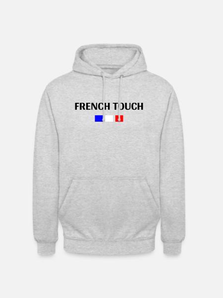 "French Touch" Französisches Touch-Design - Unisex Hoodie - Hellgrau meliert