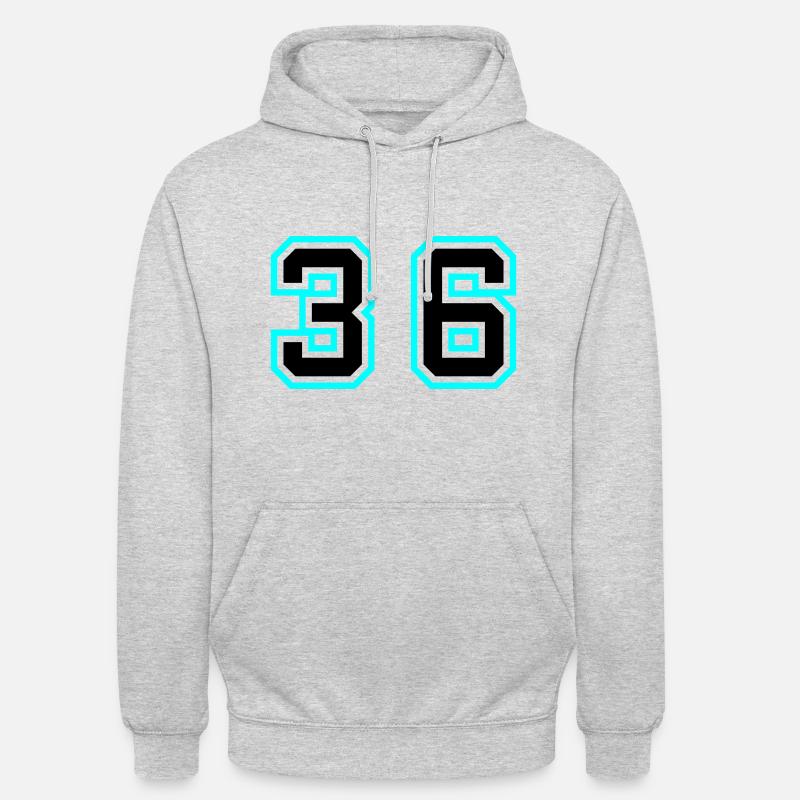 36 Symbole numérique - Sweat-shirt à capuche unisexe - gris clair chiné