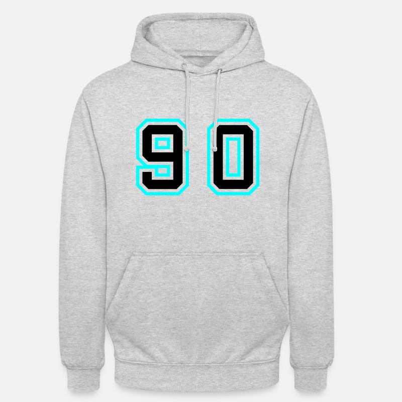 90 Symbole numérique - Sweat-shirt à capuche unisexe - gris clair chiné