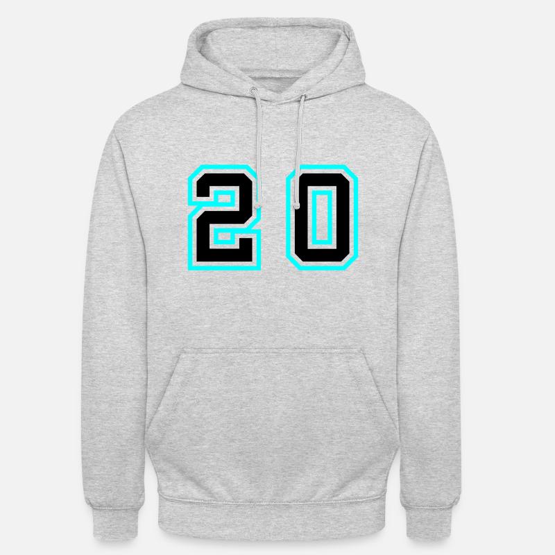 Symbole de 20 chiffres - Sweat-shirt à capuche unisexe - gris clair chiné