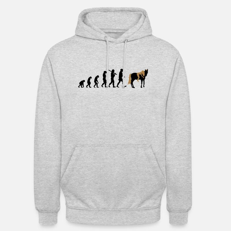 Evolution Reiterin Pferd - Unisex Hoodie - Hellgrau meliert