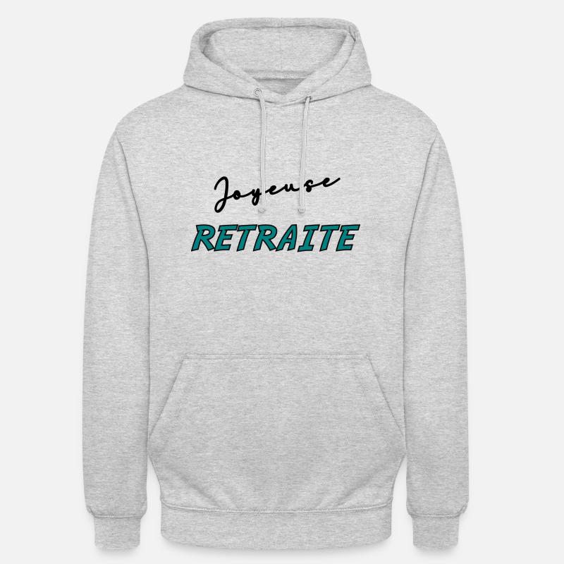 RETRAITE. BONNE RETRAITE. JOYEUSE RETRAITE - Sweat-shirt à capuche unisexe - gris clair chiné