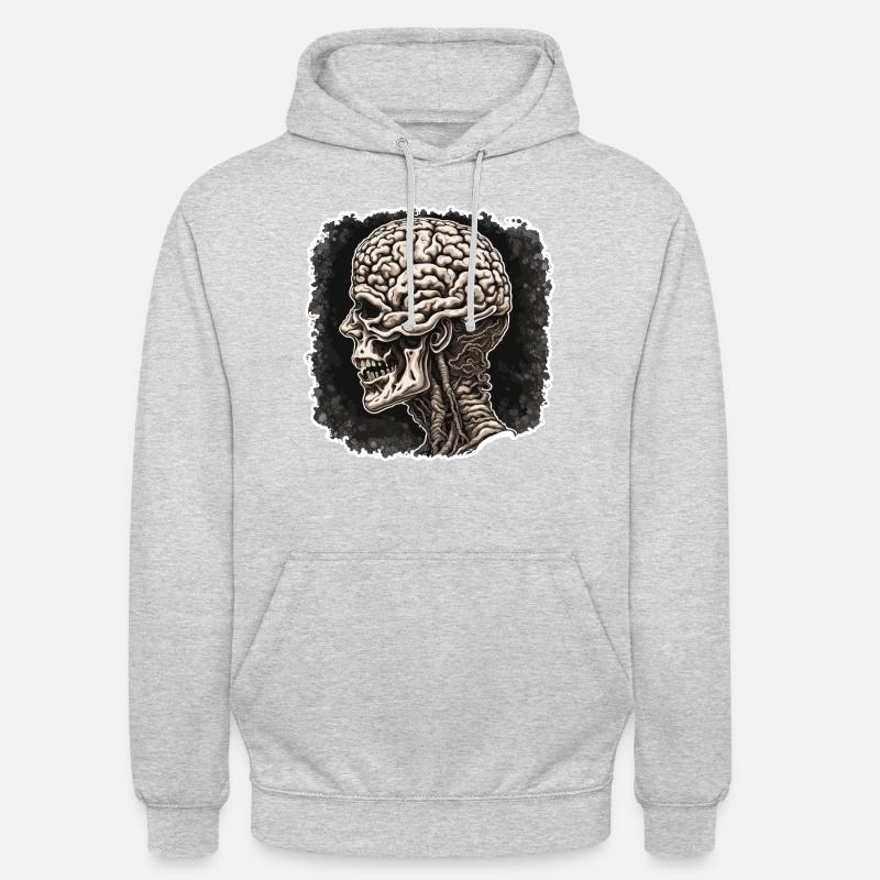 Cerveau / Connaissance / Intelligence / Intelligent / Penser - Sweat-shirt à capuche unisexe - gris clair chiné