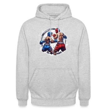 Boxer / Sports / Fight / Arena / Boxing Ring / Fists - Unisex Hoodie - light heather grey - Front - Alina (178cm) & Michal (187cm)