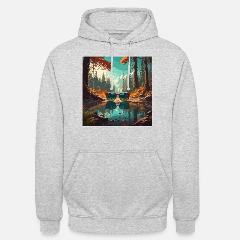 Sunglasses / Reflection / Forest / Reflection - Unisex Hoodie - light heather grey