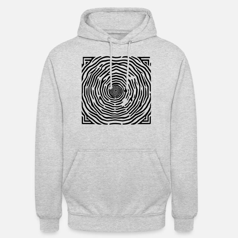 Psychedelisch / Hippie / Goa / Labyrinth / Muster - Unisex Hoodie - Hellgrau meliert
