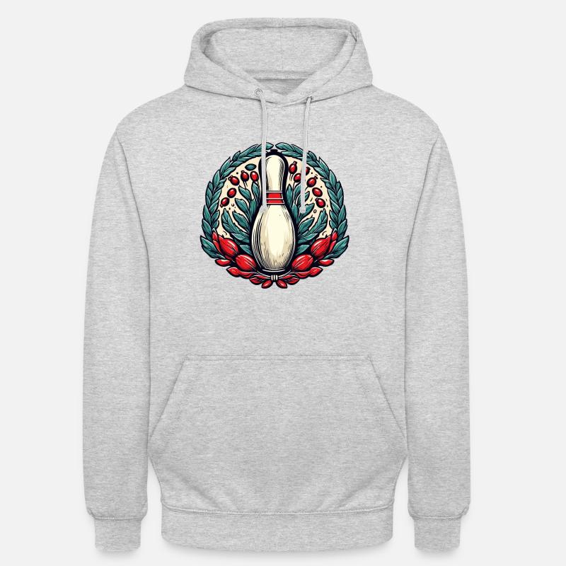 Bowling / Quilles / Bowling / Pin / Strike - Sweat-shirt à capuche unisexe - gris clair chiné