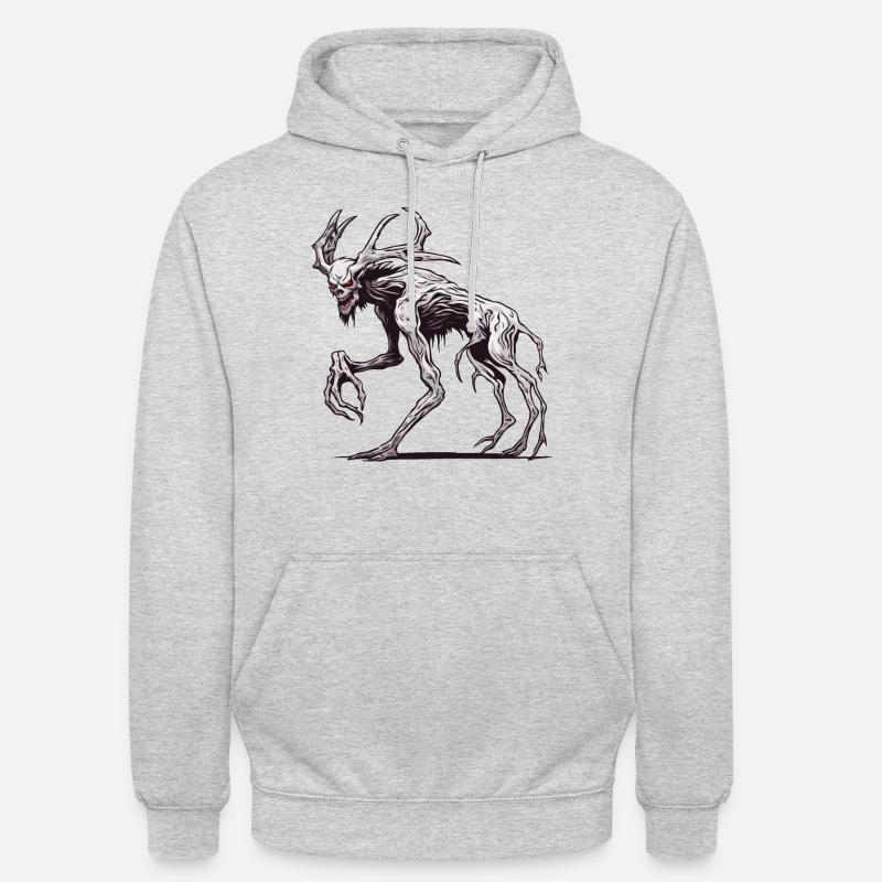 Wendigo / maléfique / Possessif / Horreur - Sweat-shirt à capuche unisexe - gris clair chiné