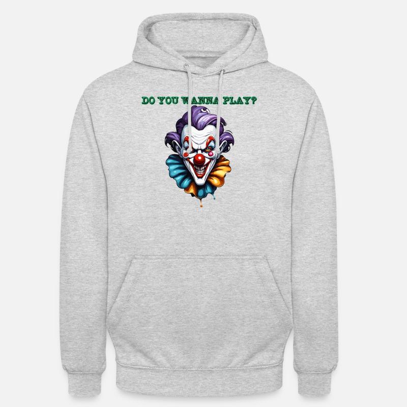 Clown / Cirque / Carnaval / Carnaval / Ludique - Sweat-shirt à capuche unisexe - gris clair chiné