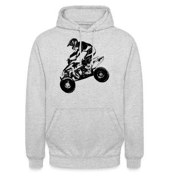 Quad Racing - ATV Racer - Sweat-shirt à capuche unisexe - gris clair chiné - Devant - Alina (178cm) & Michal (187cm)