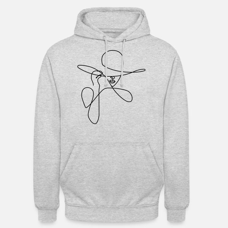 Dame d'une ligne - Sweat-shirt à capuche unisexe - gris clair chiné