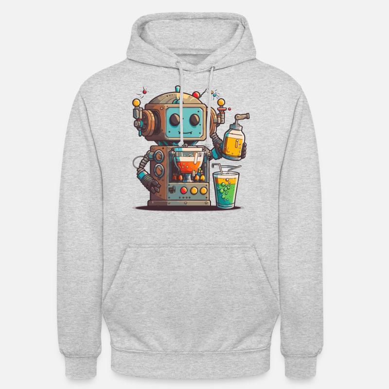 Robot mixologue - Sweat-shirt à capuche unisexe - gris clair chiné