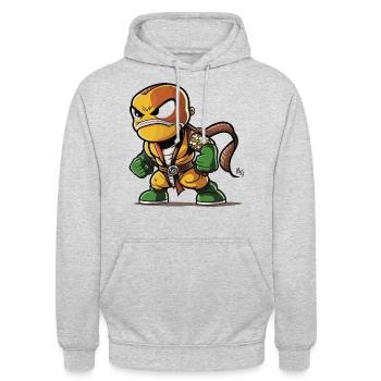 Schlängelnder Retter - Unisex Hoodie - Hellgrau meliert - Vorne - Alina (178cm) & Michal (187cm)