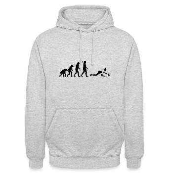 Curling - Eisstockschießen - Unisex Hoodie - Hellgrau meliert - Vorne - Alina (178cm) & Michal (187cm)