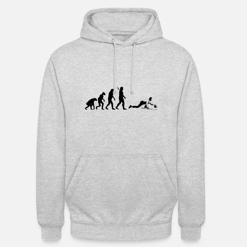 Curling - Eisstockschießen - Sweat-shirt à capuche unisexe - gris clair chiné