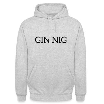 GIN NIG - Unisex Hoodie - Hellgrau meliert - Vorne - Alina (178cm) & Michal (187cm)