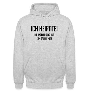 Junggesellenabschied T-Shirt Braut Bräutigam - Unisex Hoodie - Hellgrau meliert - Vorne - Alina (178cm) & Michal (187cm)