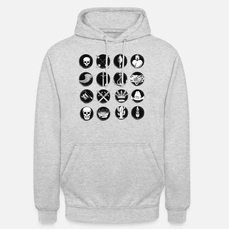 Old School 16 modèles - Sweat-shirt à capuche unisexe - gris clair chiné