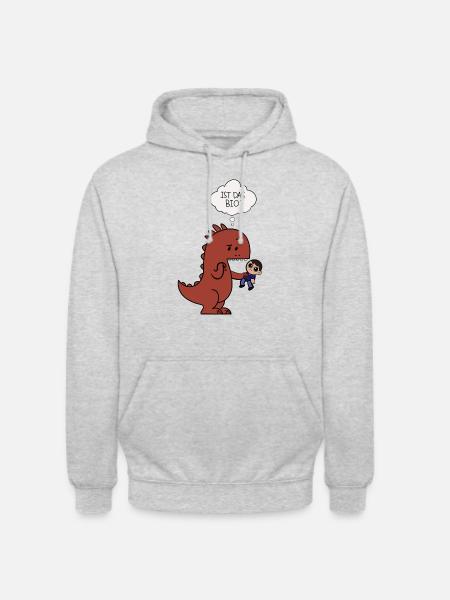 Ist das Bio? Dino - Unisex Hoodie - Hellgrau meliert